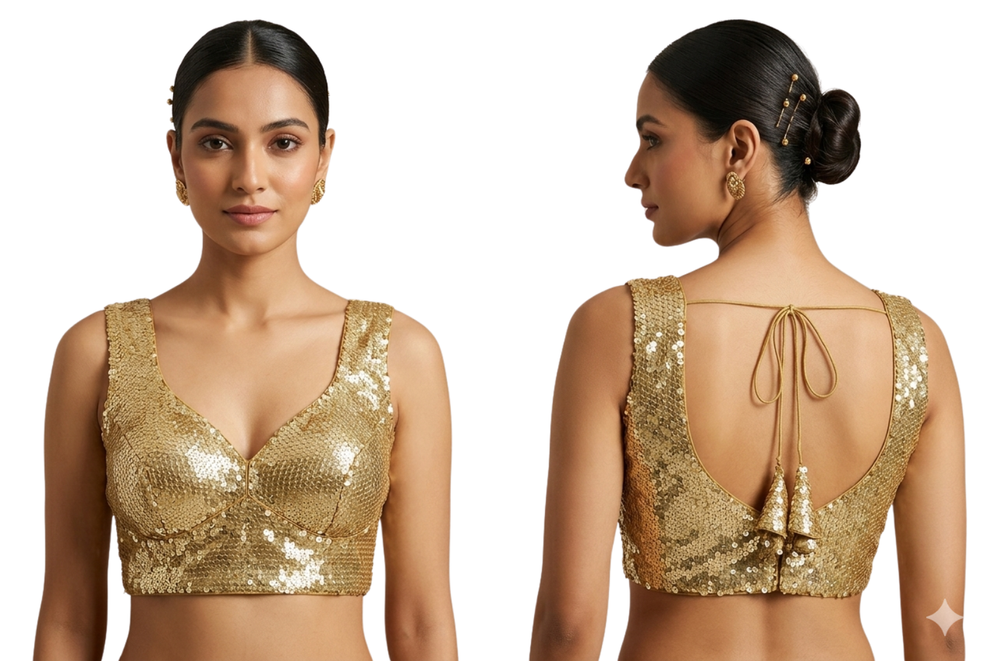 Luxury Shimmer Blouse with All-Over Sequin Work