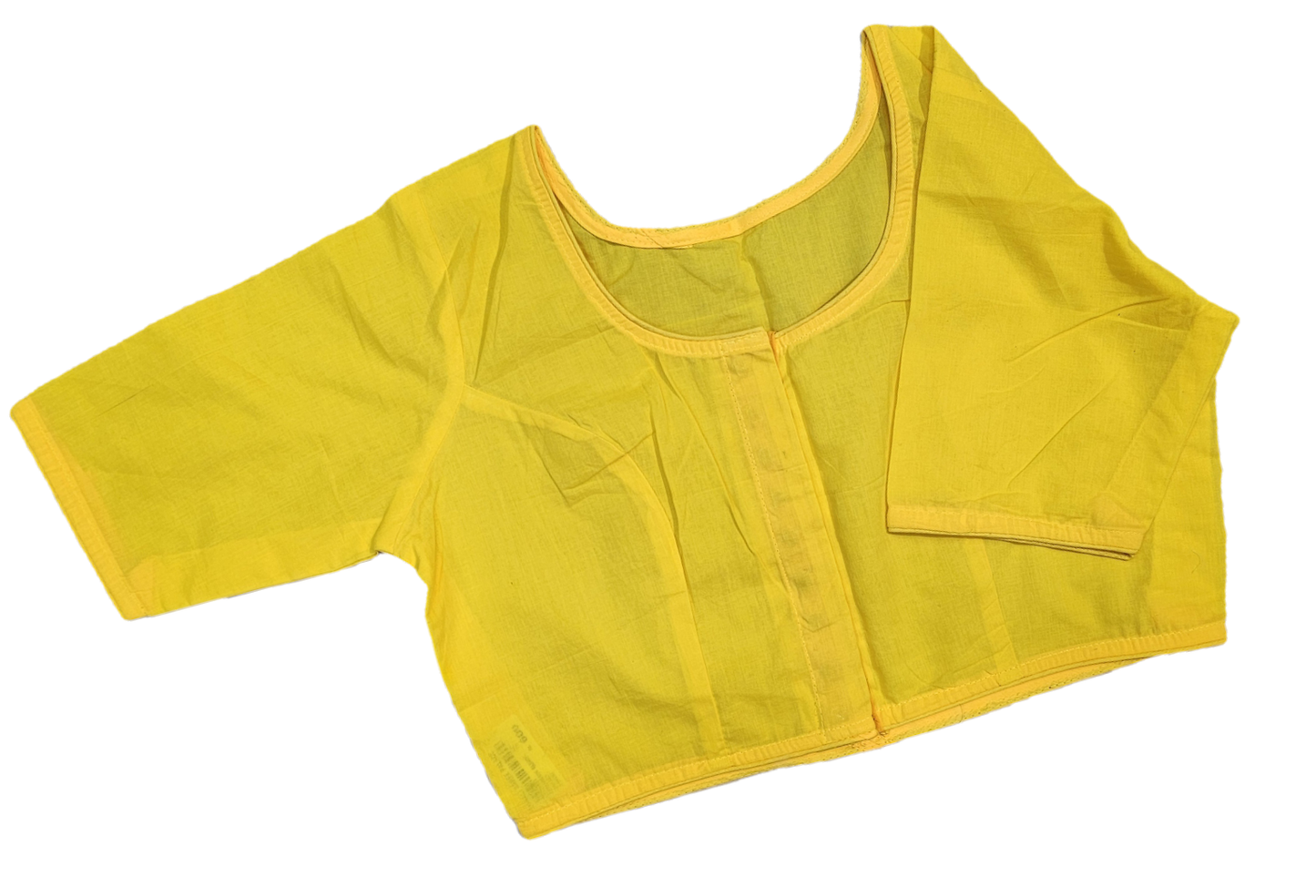 Plain Round Neck Pure Cotton Blouse with Half Sleeves