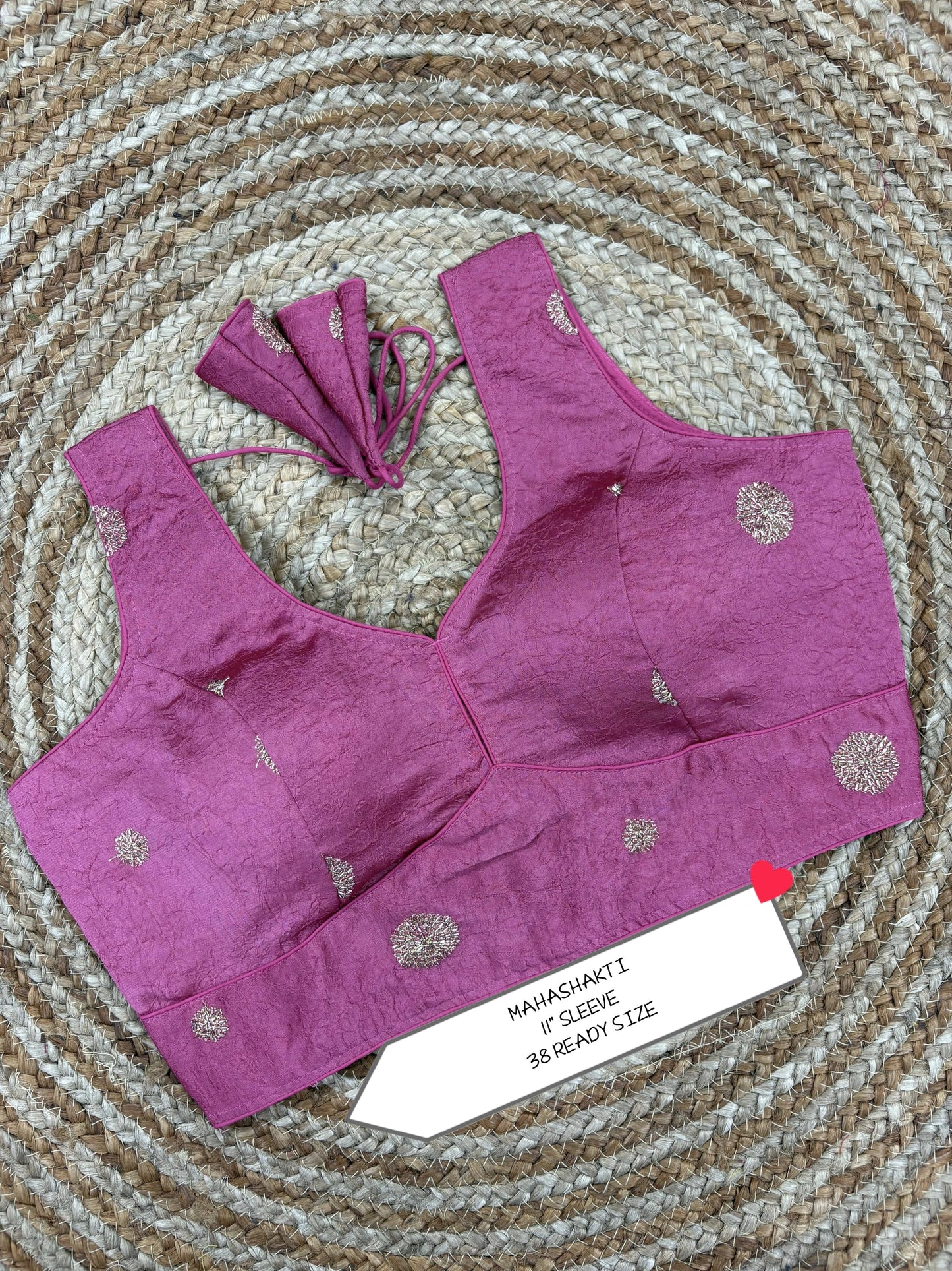 Simple Golden Embroidery Work Readymade Blouse