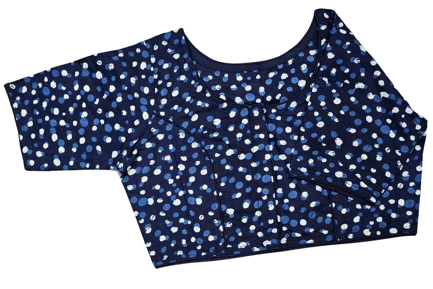 Pure Cotton Readymade Blouse with Ajrakh prints-Non Padded