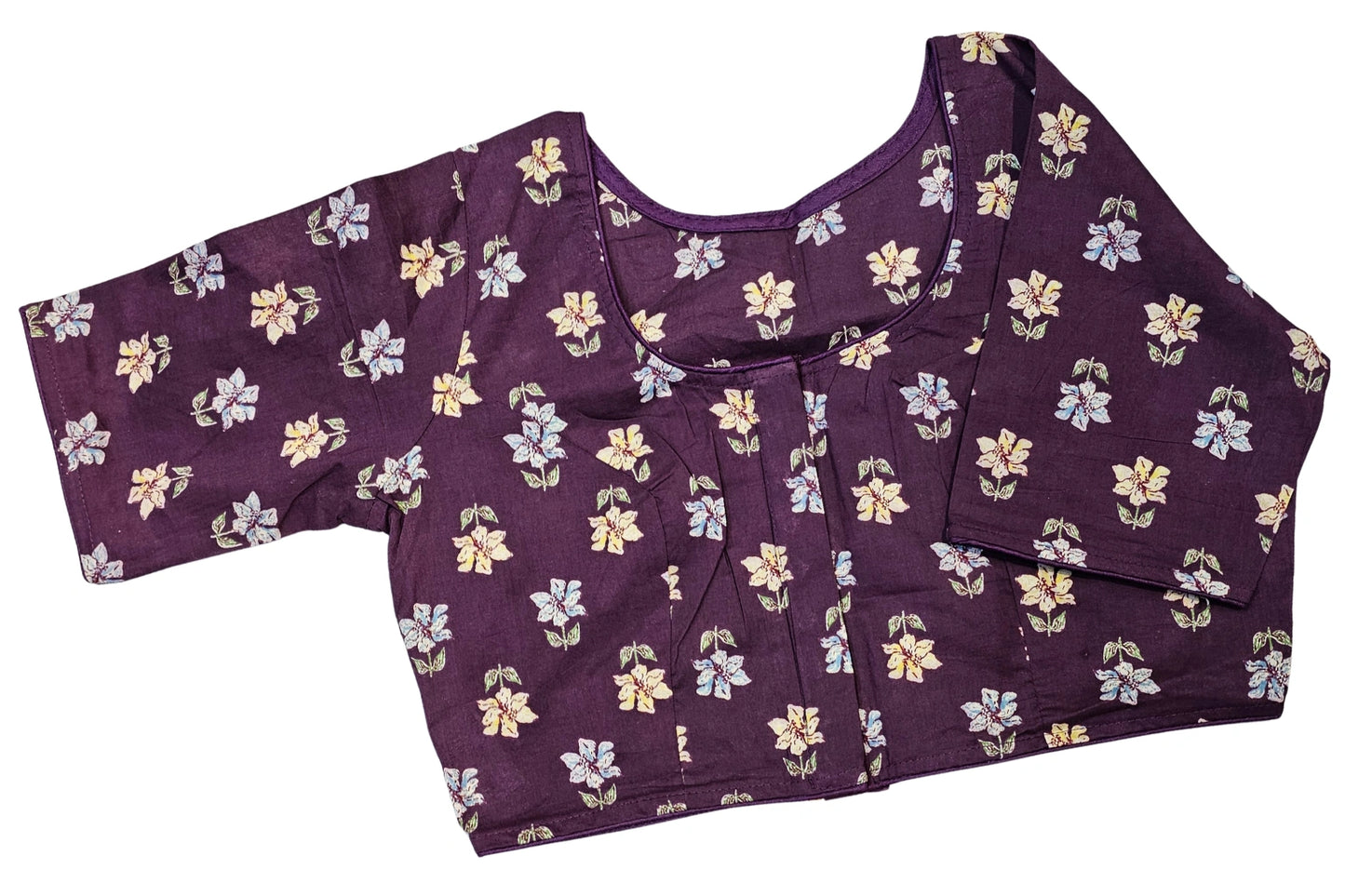 Pure Cotton Readymade Blouse with Ajrakh prints-Non Padded
