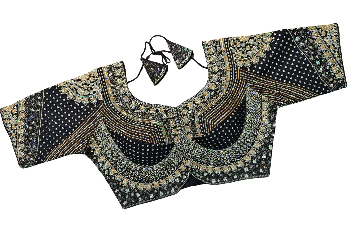 Designer Silk Readymade Blouse with Heavy Traditional Embroidery Work