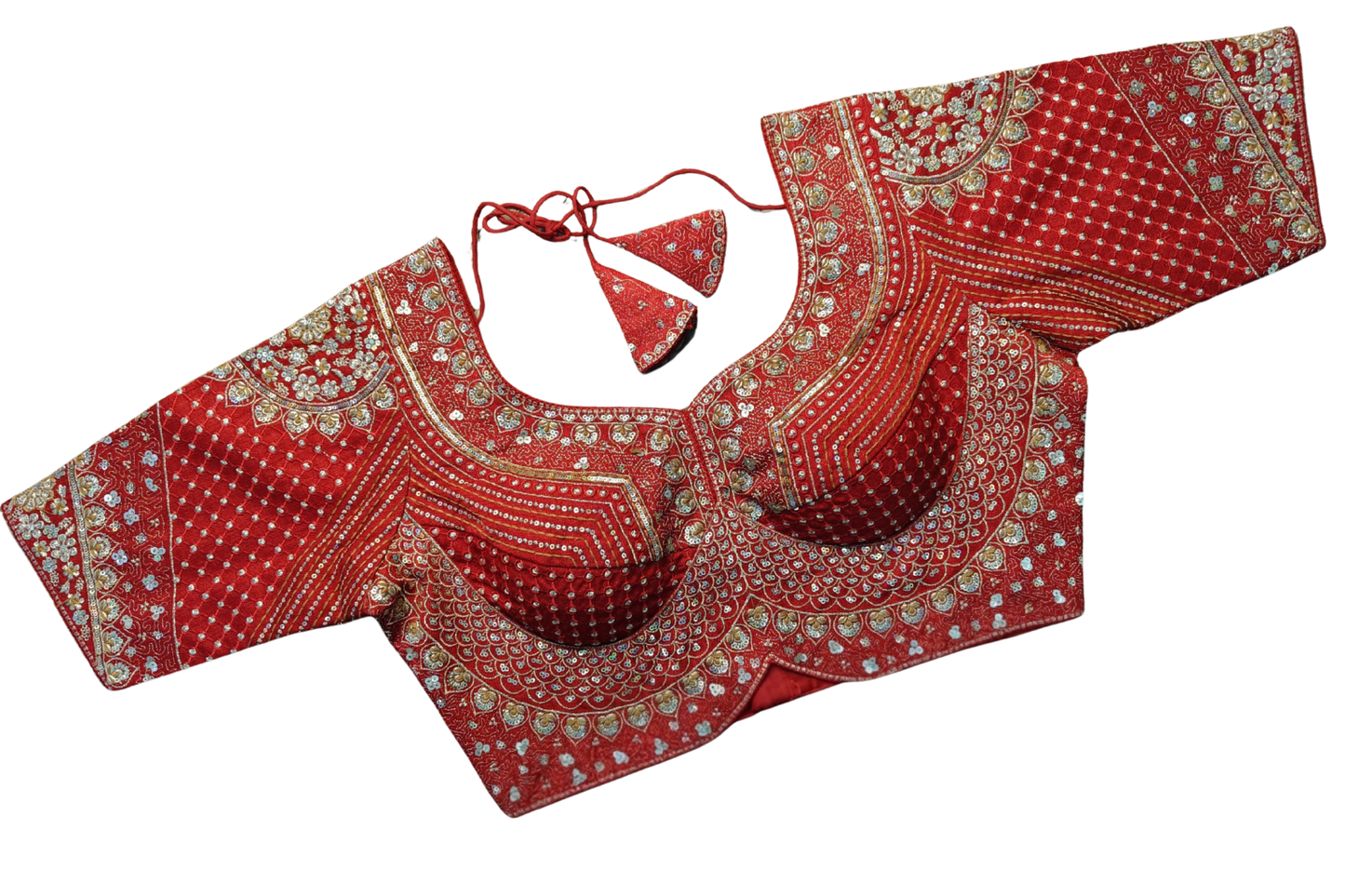 Designer Silk Readymade Blouse with Heavy Traditional Embroidery Work