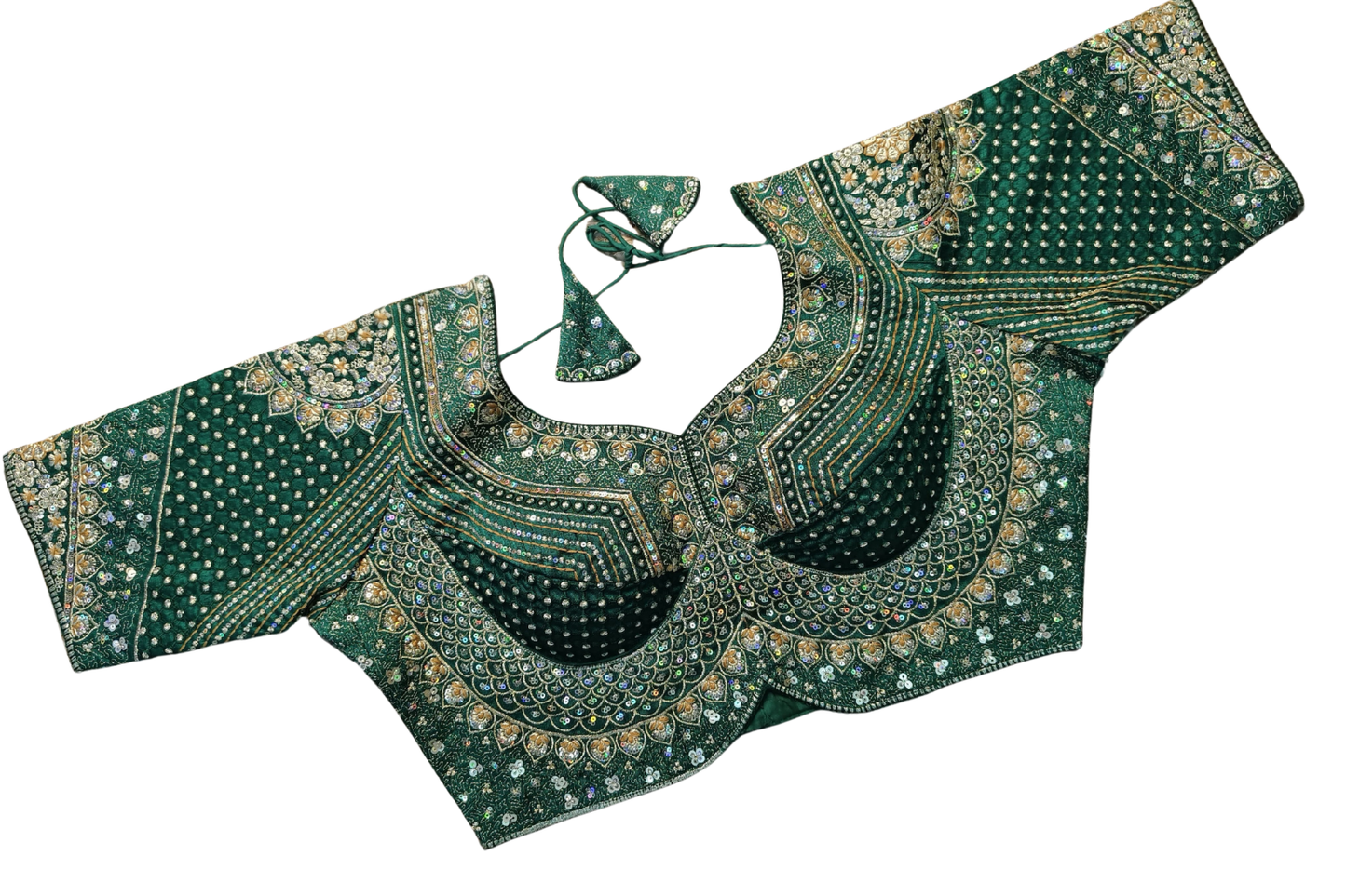 Designer Silk Readymade Blouse with Heavy Traditional Embroidery Work