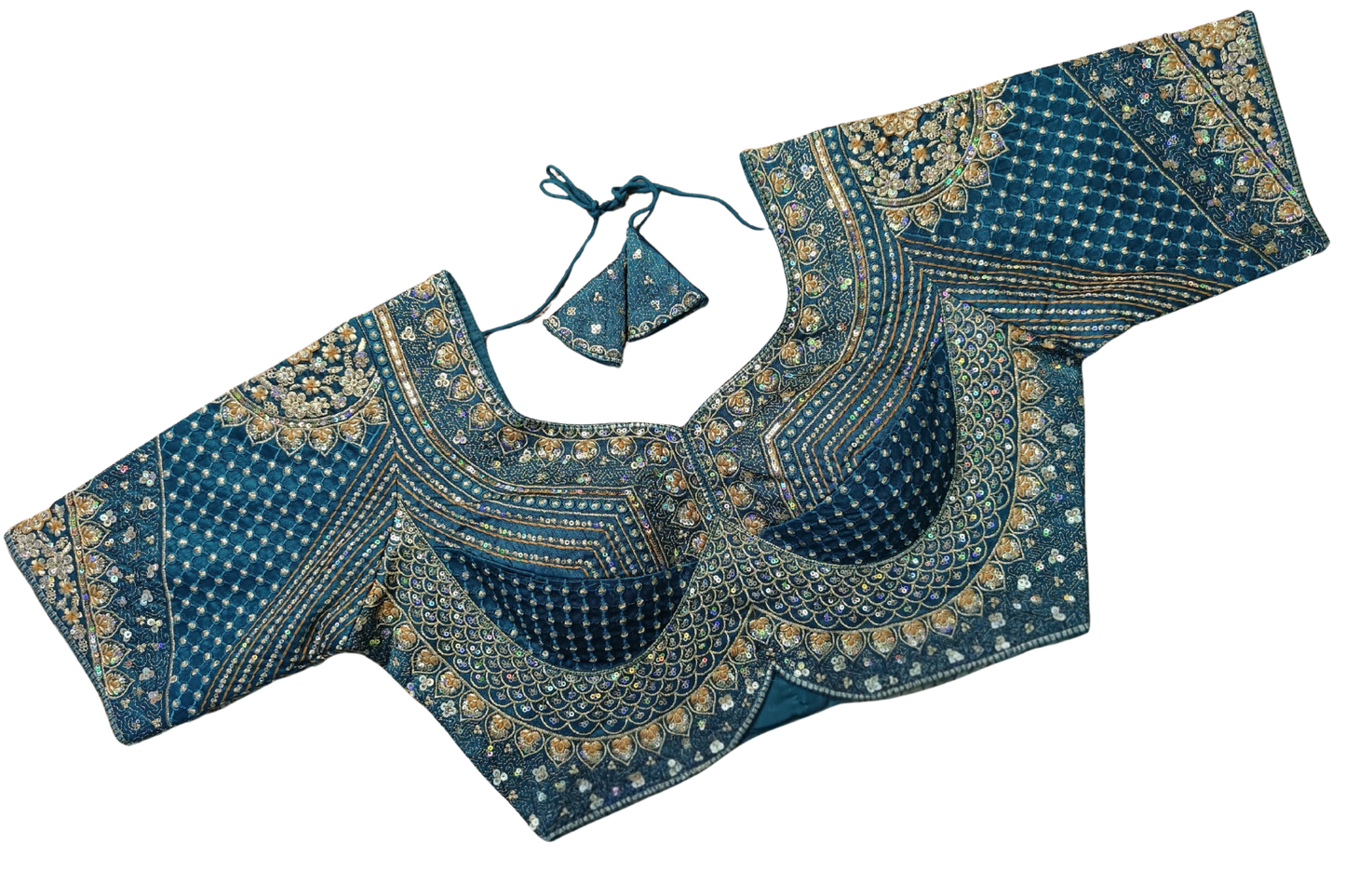 Designer Silk Readymade Blouse with Heavy Traditional Embroidery Work