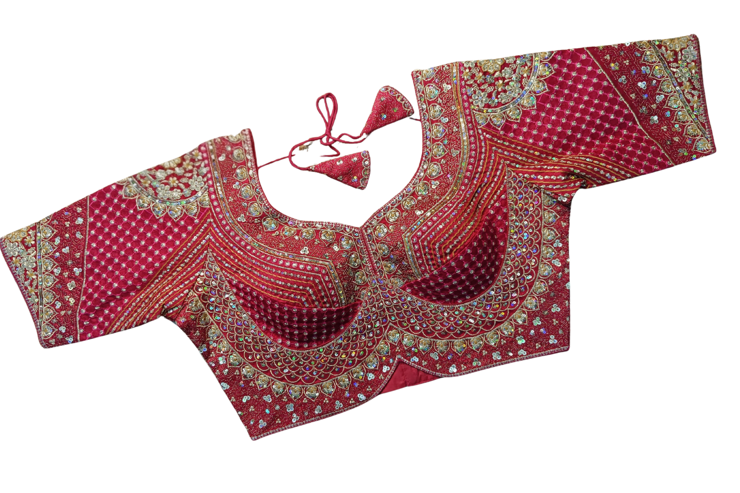 Designer Silk Readymade Blouse with Heavy Traditional Embroidery Work