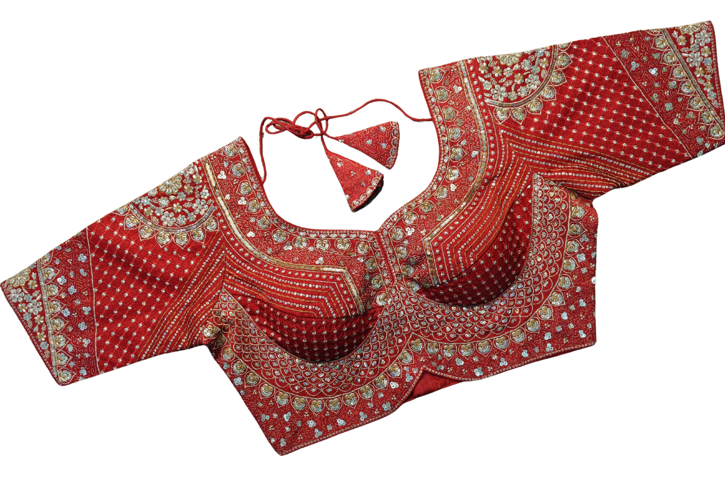 Designer Silk Readymade Blouse with Heavy Traditional Embroidery Work