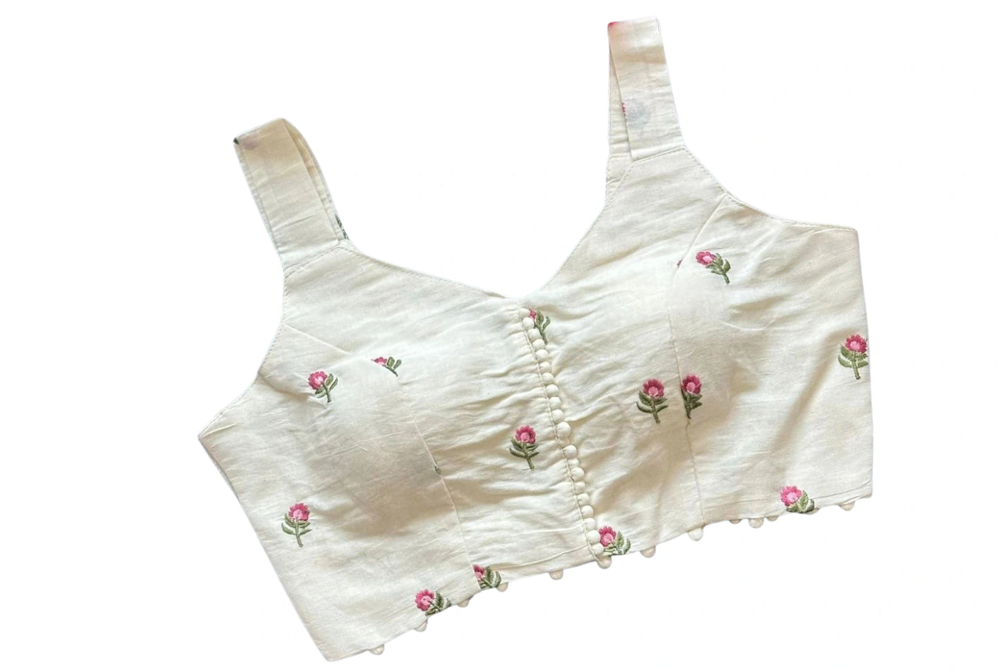 Khadi cotton Sleeveless Readymade with Embroidery Work
