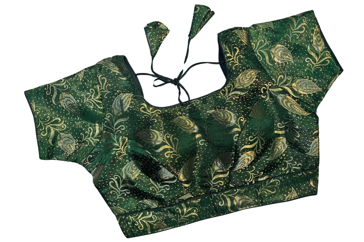 Brocade Blouse with Gold Paisley Zari & Tie-Up Back
