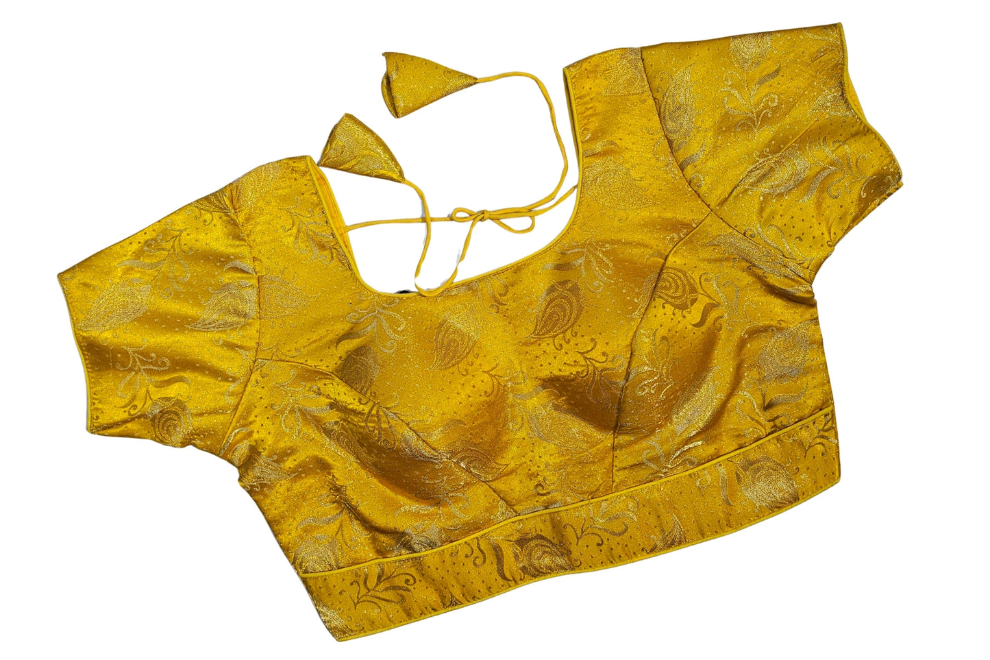 Brocade Blouse with Gold Paisley Zari & Tie-Up Back