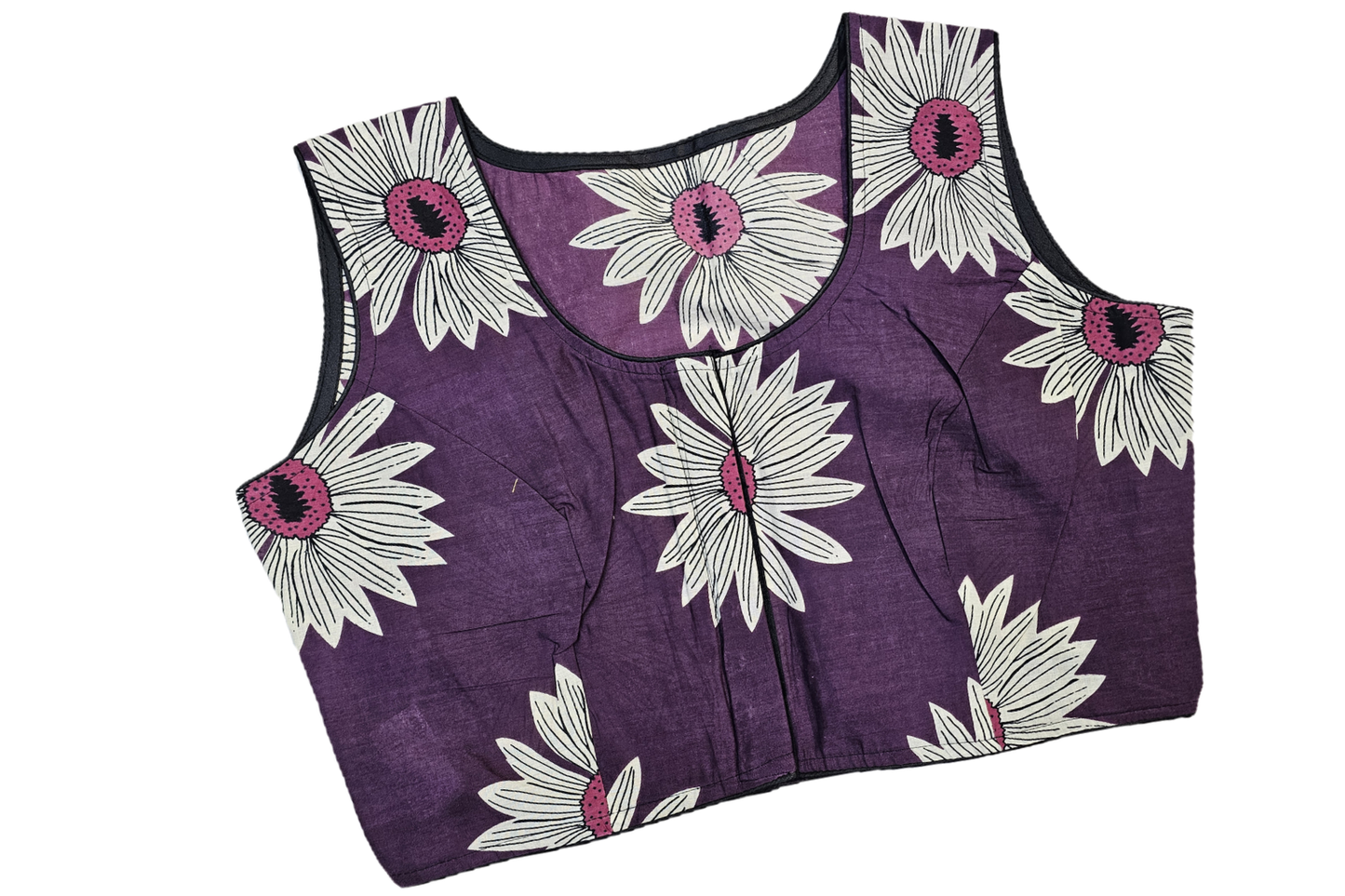 Non Padded Cotton Printed Sleeveless Readymade Blouse