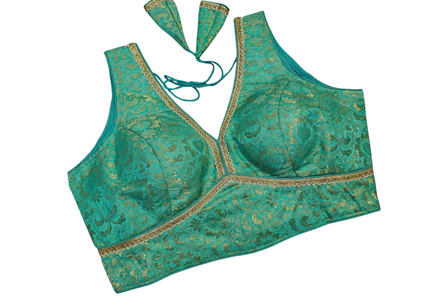 Premium Brocade Blouse with Fine Golden Laced Finish