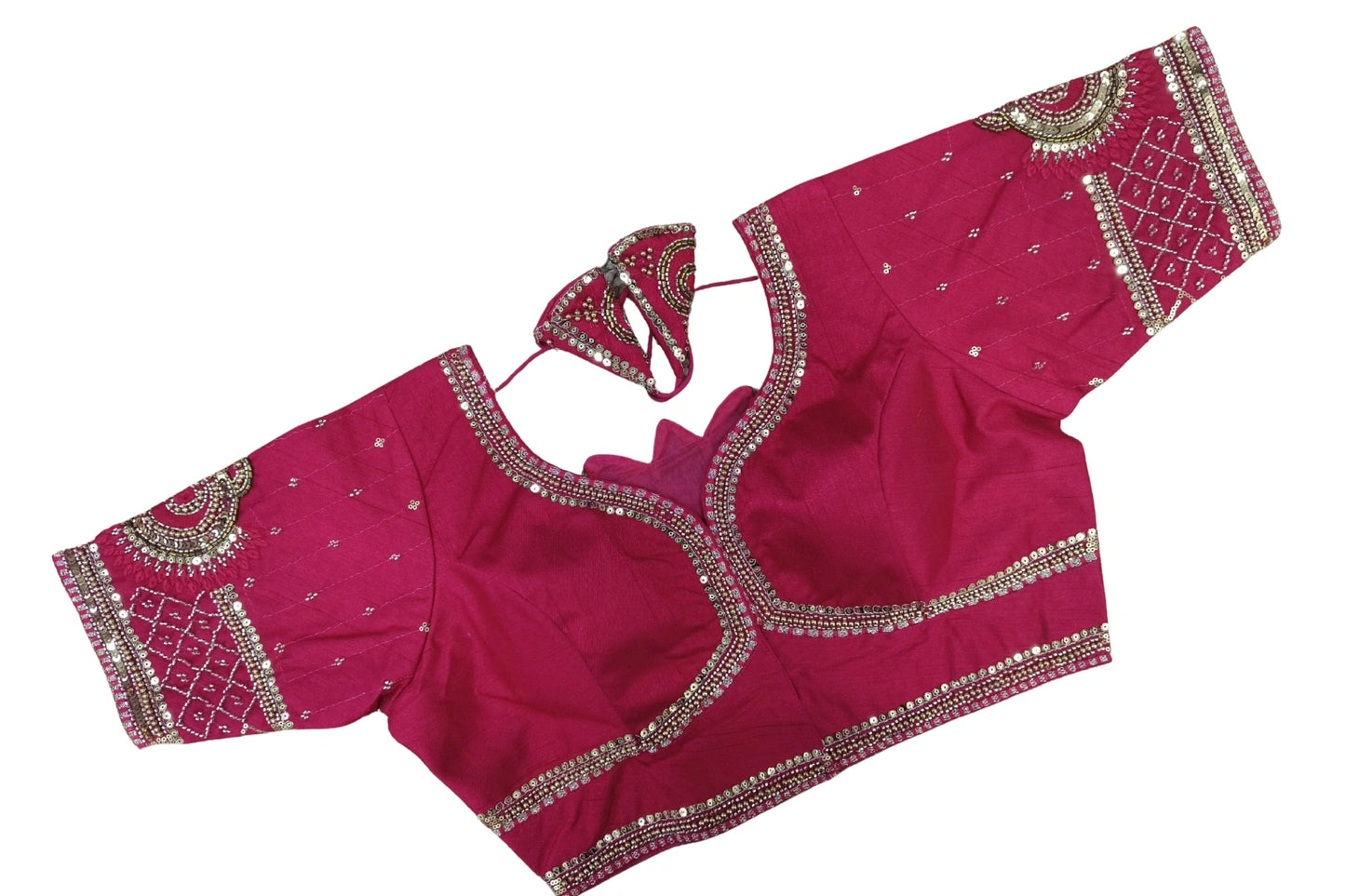 Elegant Lotus (Kamal) Design Back Aari Work Blouse