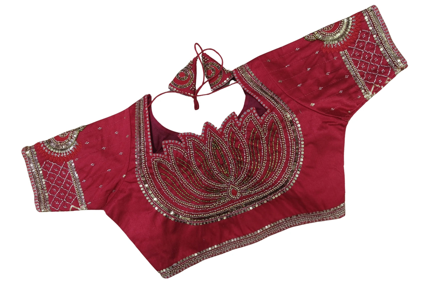 Elegant Lotus (Kamal) Design Back Aari Work Blouse