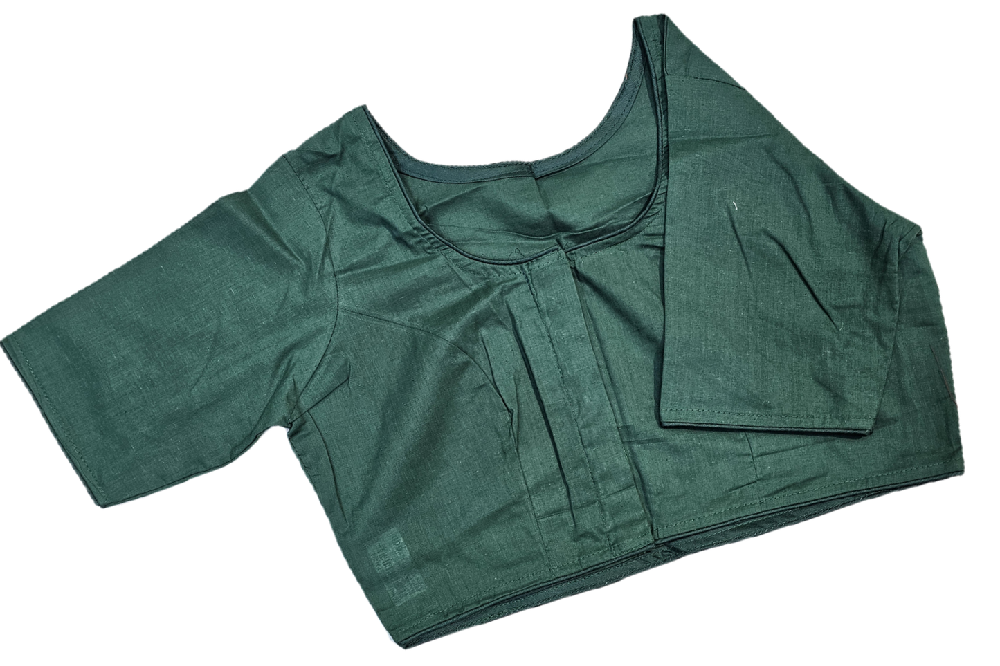 Plain Round Neck Pure Cotton Blouse with Half Sleeves