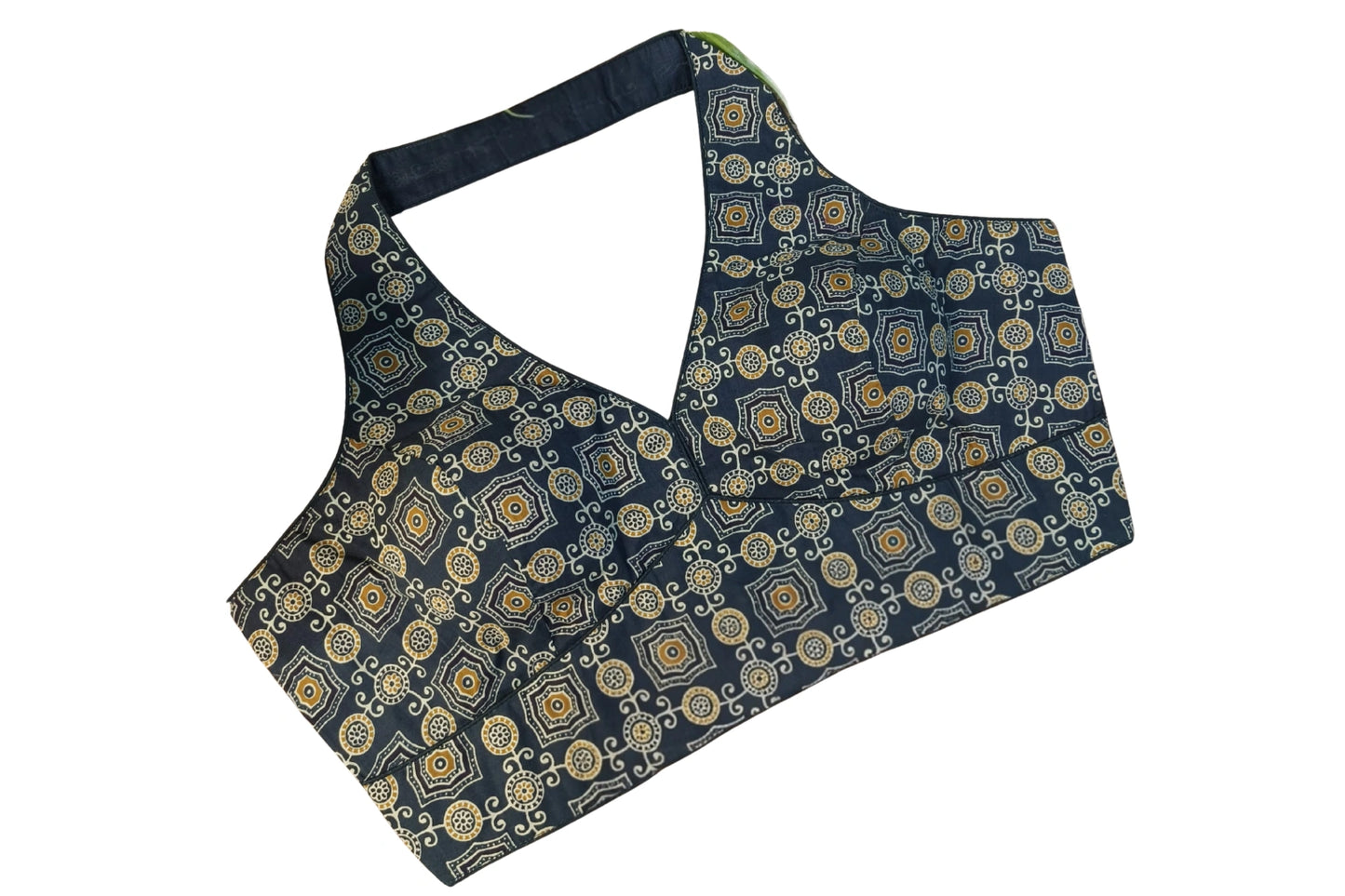 Pure Cotton Ajrakh Printed Halter Neck Designer Blouse