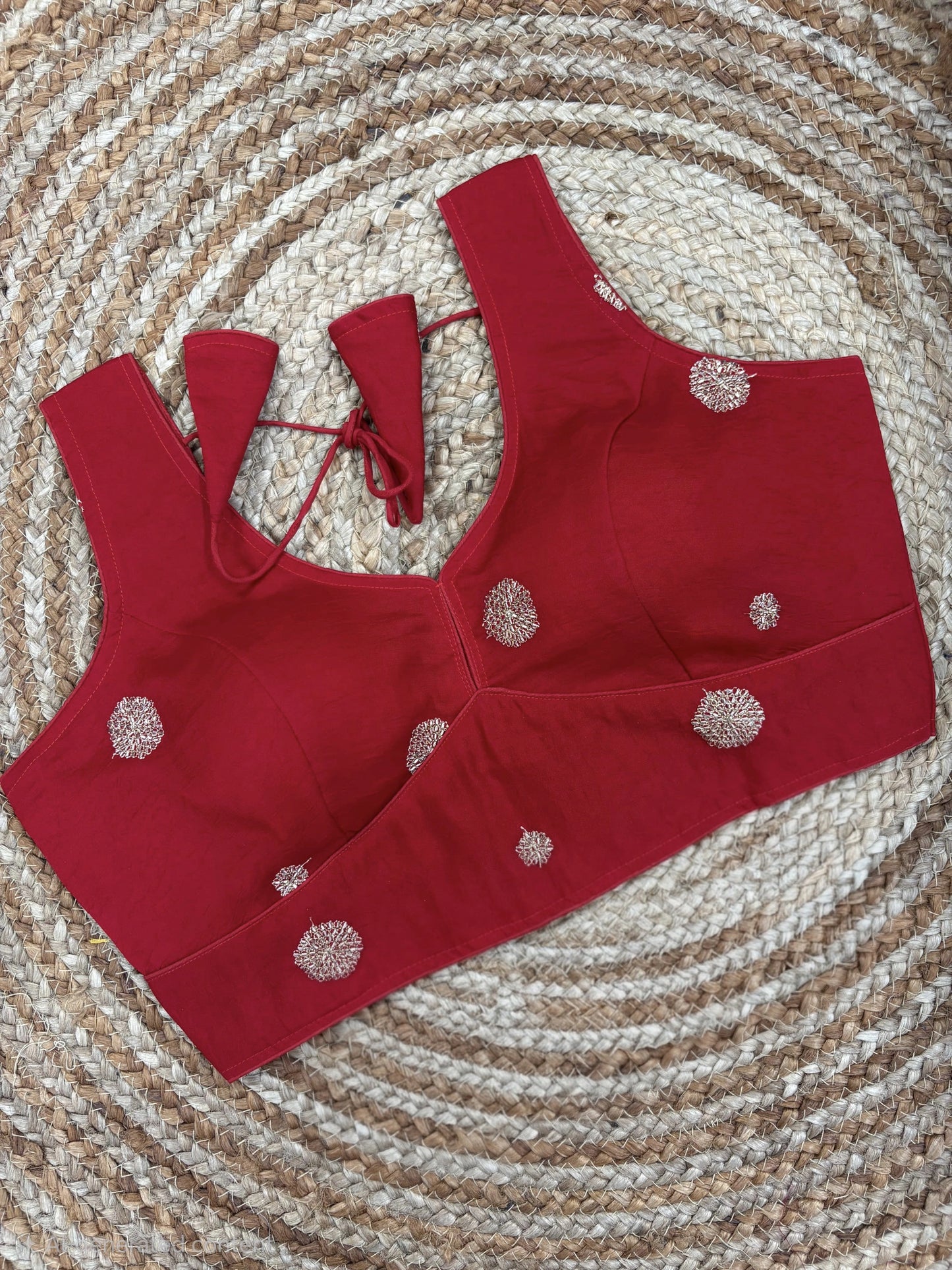 Simple Golden Embroidery Work Readymade Blouse