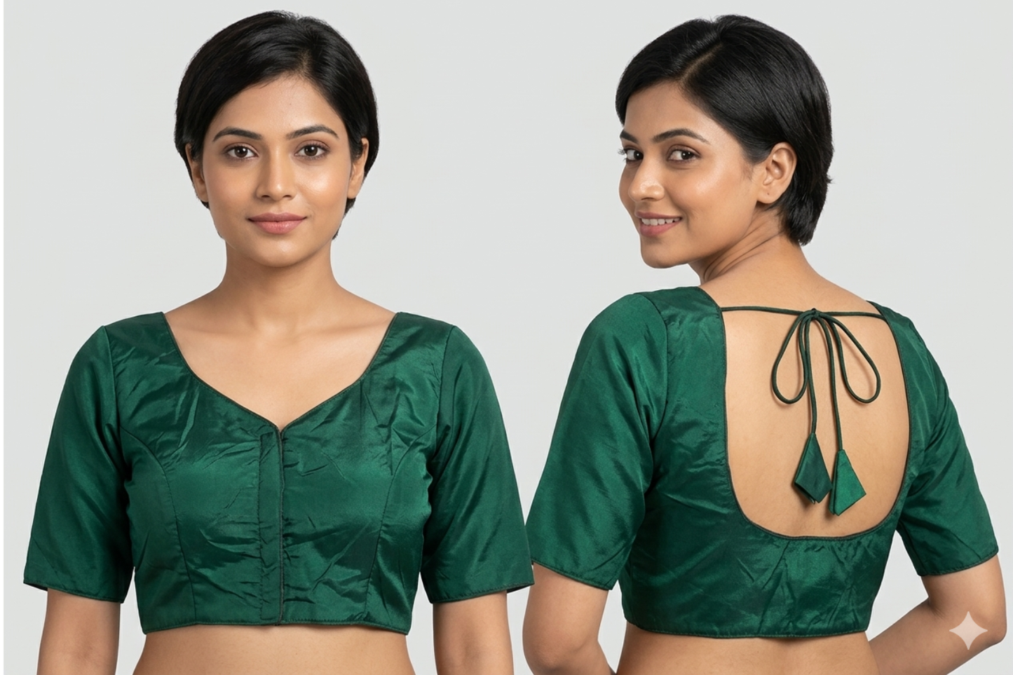 Plain Naajni Silk Readymade Blouse with Sleeves