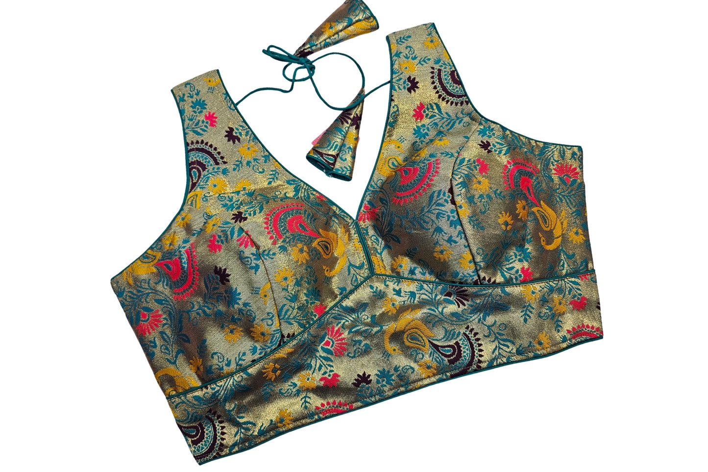 Designer Paithani Blouse with Elegant Tie-Up Back