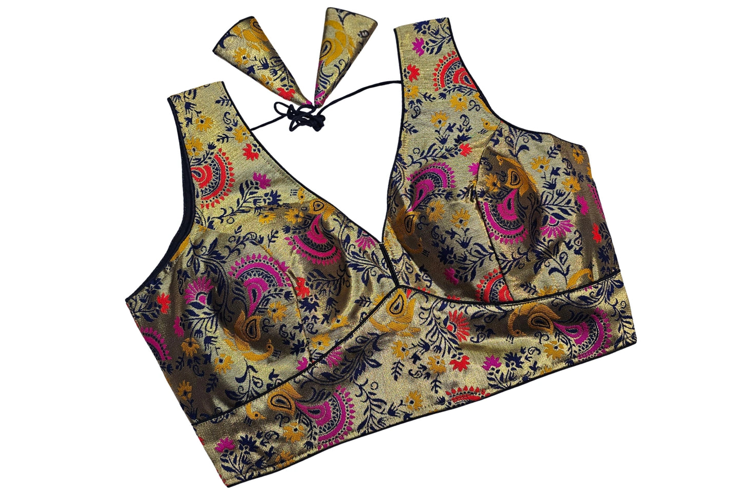 Designer Paithani Blouse with Elegant Tie-Up Back