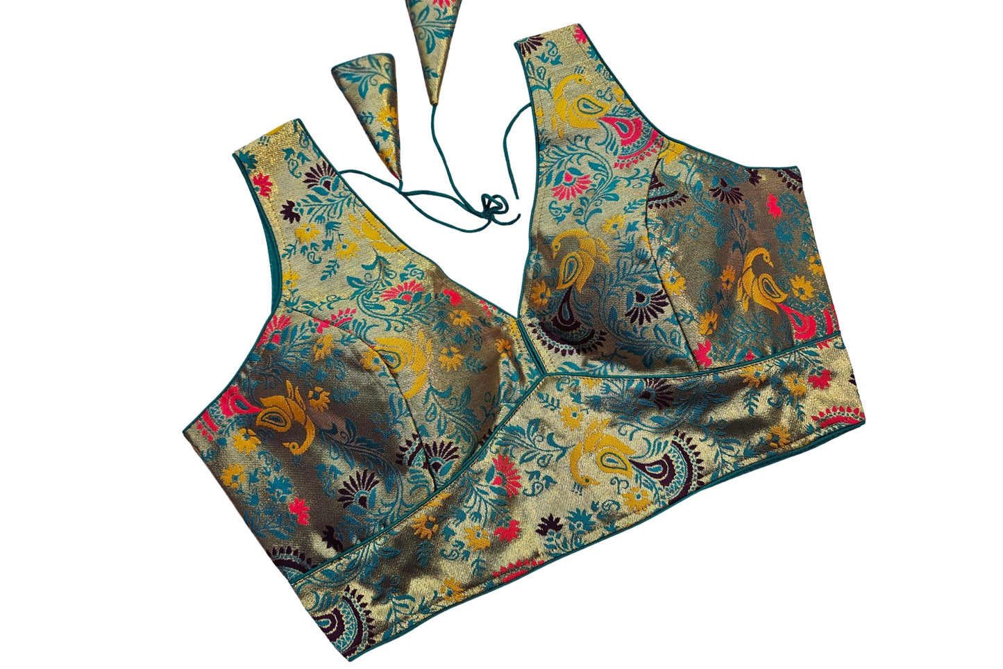 Designer Paithani Blouse with Elegant Tie-Up Back