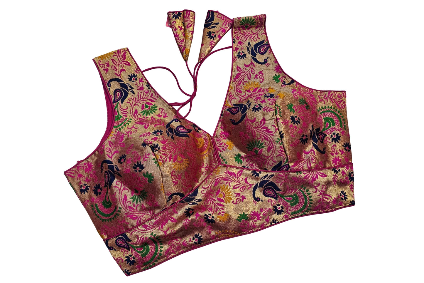 Designer Paithani Blouse with Elegant Tie-Up Back