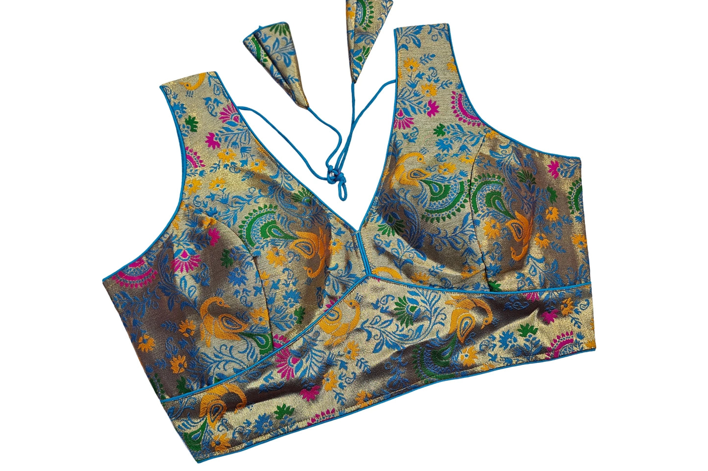 Designer Paithani Blouse with Elegant Tie-Up Back