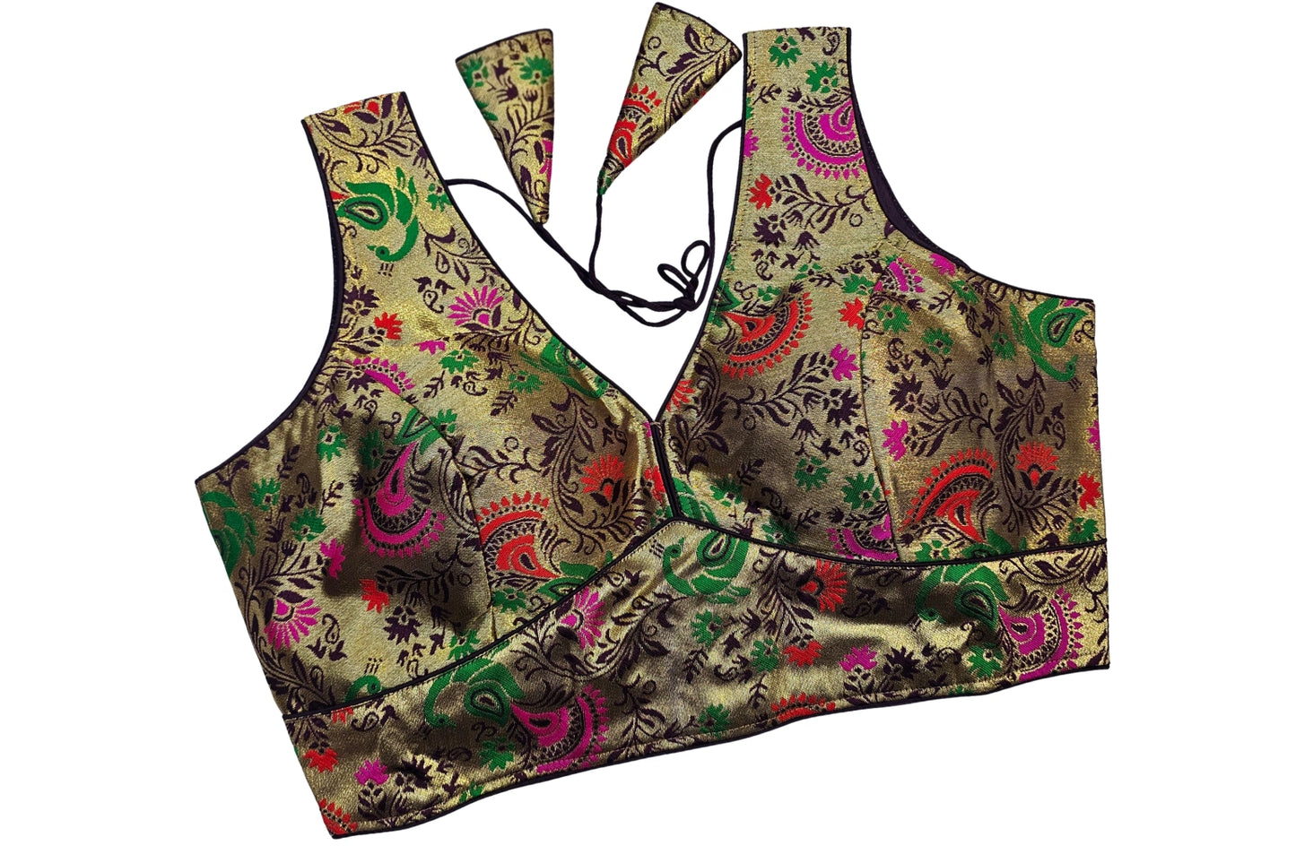 Designer Paithani Blouse with Elegant Tie-Up Back