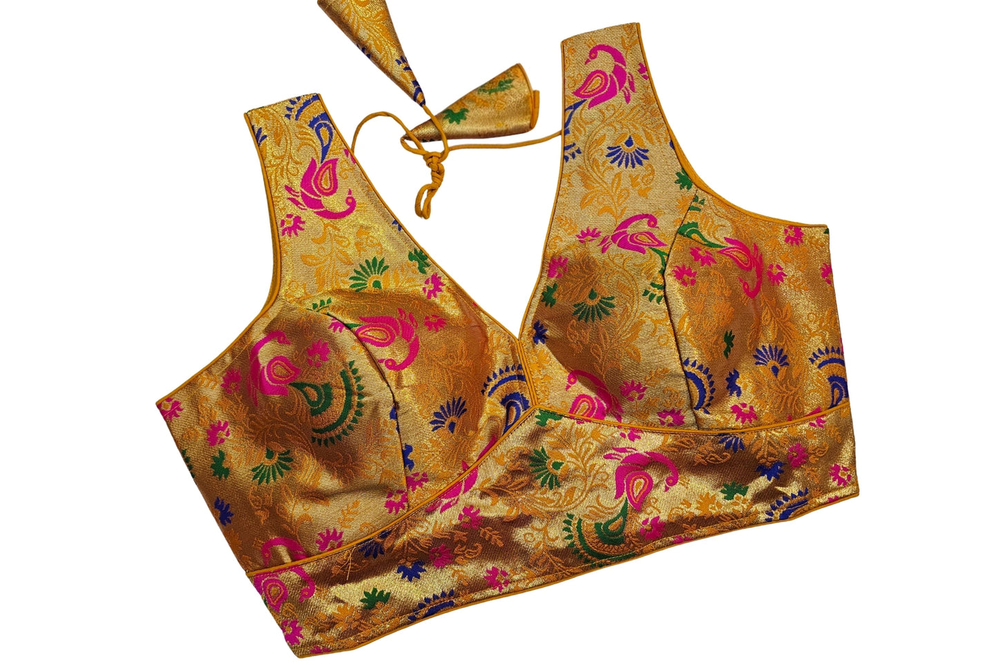 Designer Paithani Blouse with Elegant Tie-Up Back