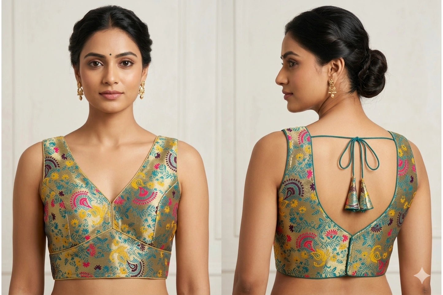 Designer Paithani Blouse with Elegant Tie-Up Back