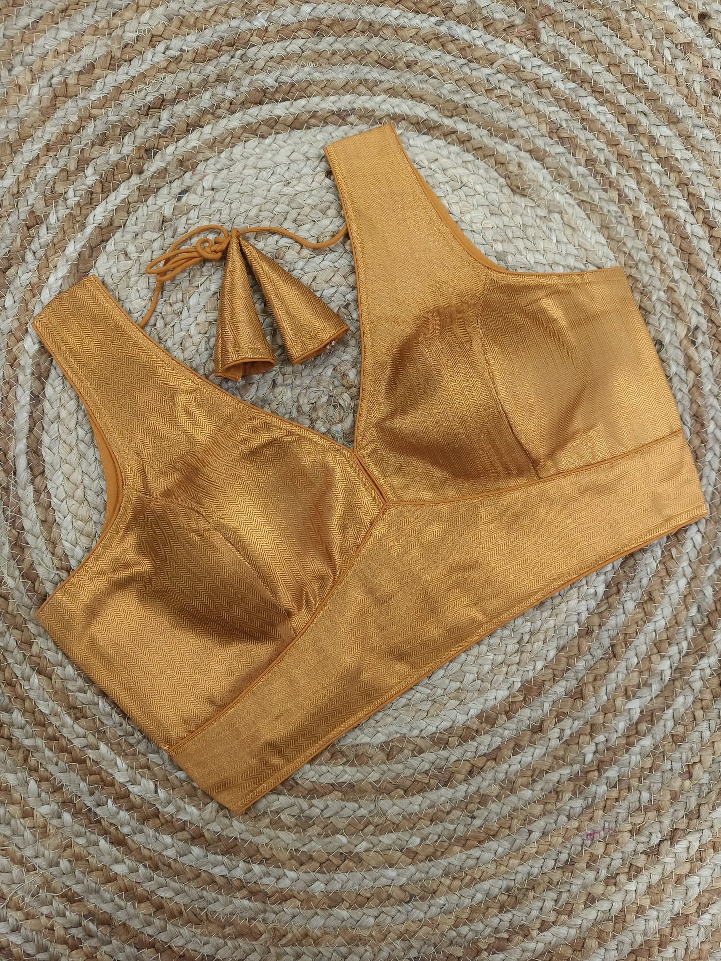 Plain Shimmer Banarasi Readymade Blouse