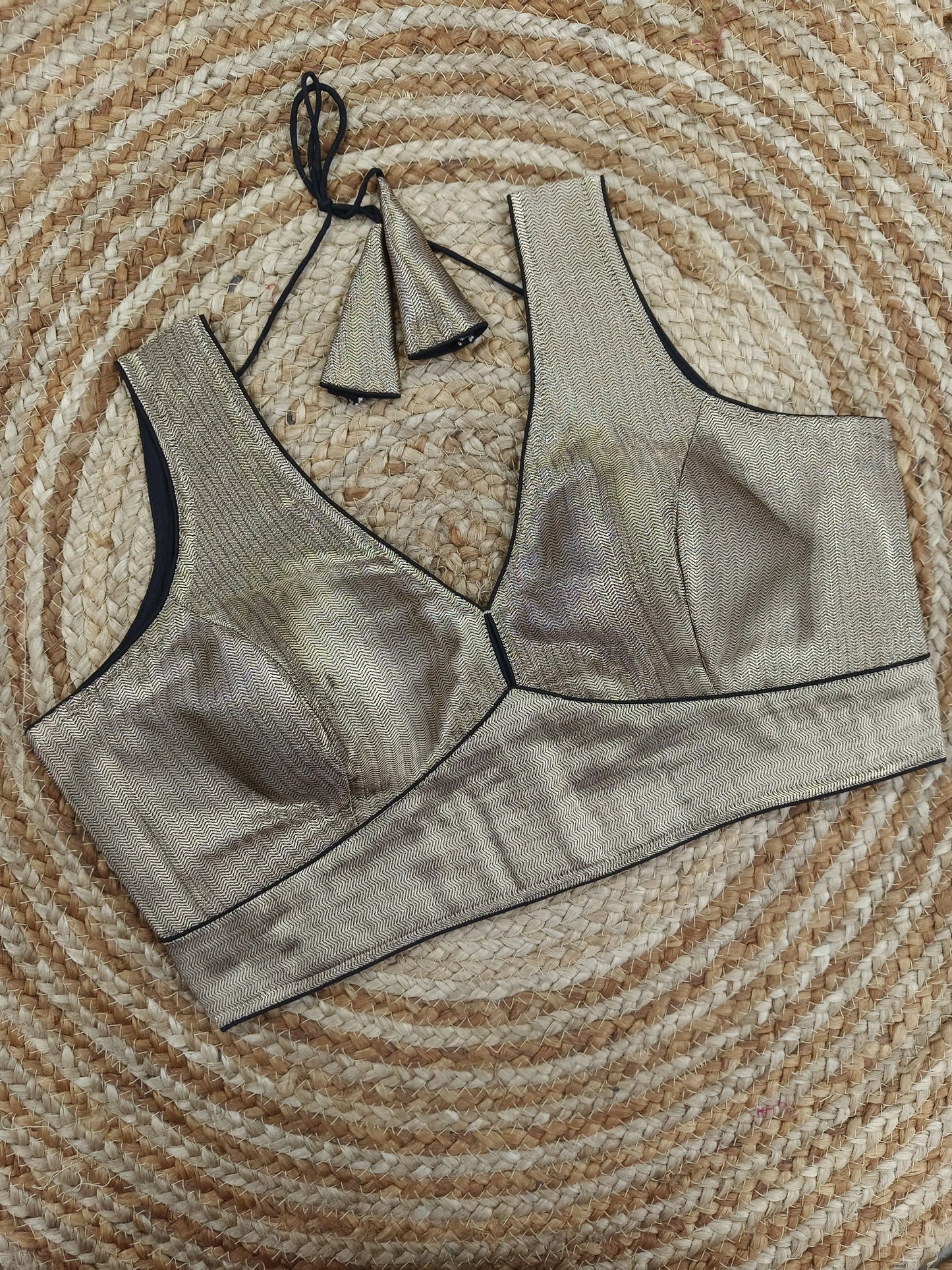 Plain Shimmer Banarasi Readymade Blouse