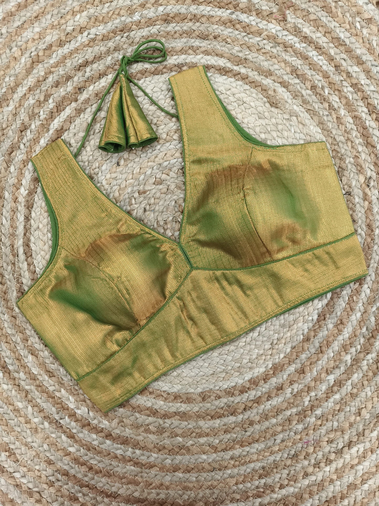 Plain Shimmer Banarasi Readymade Blouse