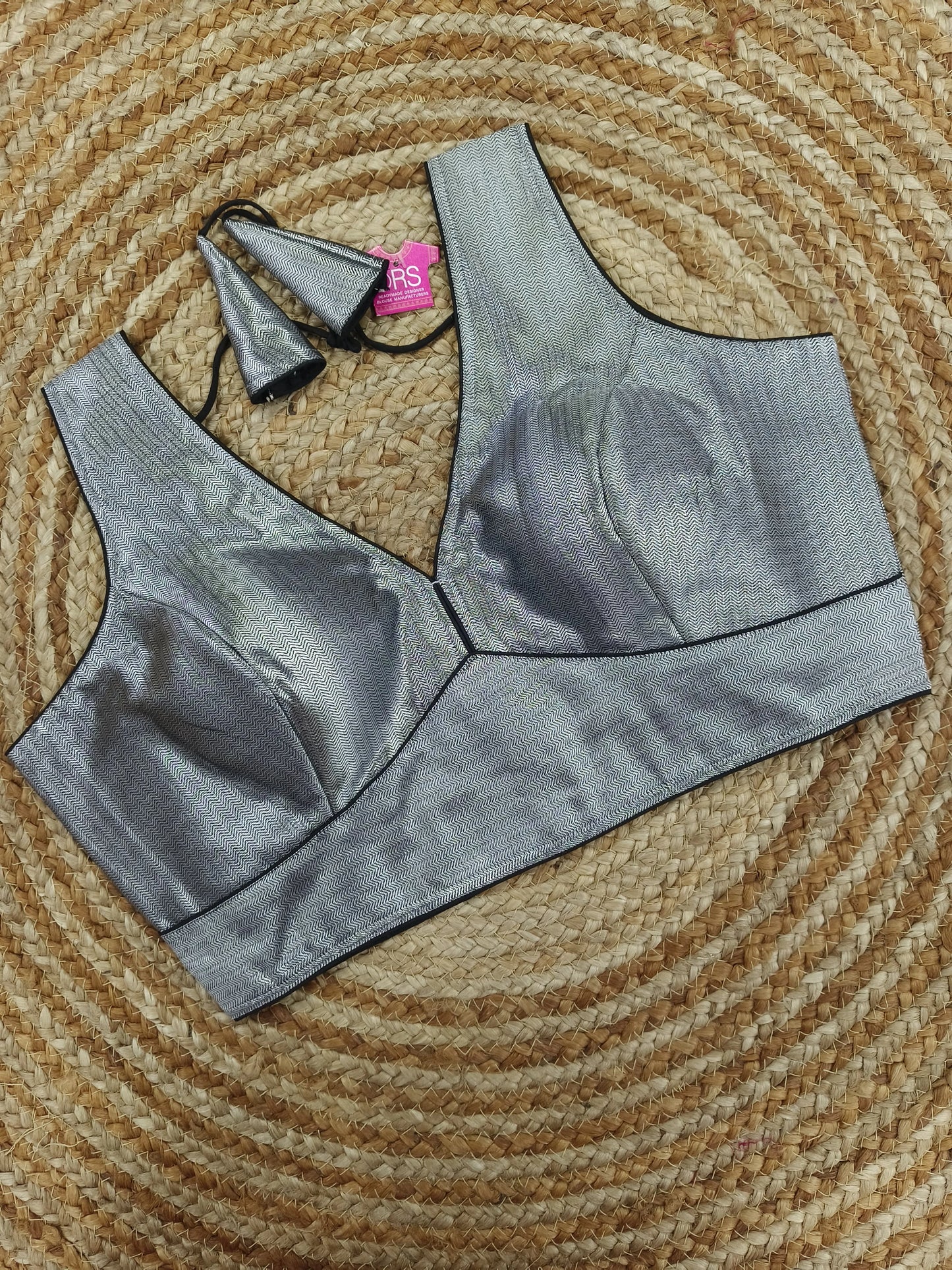 Plain Shimmer Banarasi Readymade Blouse