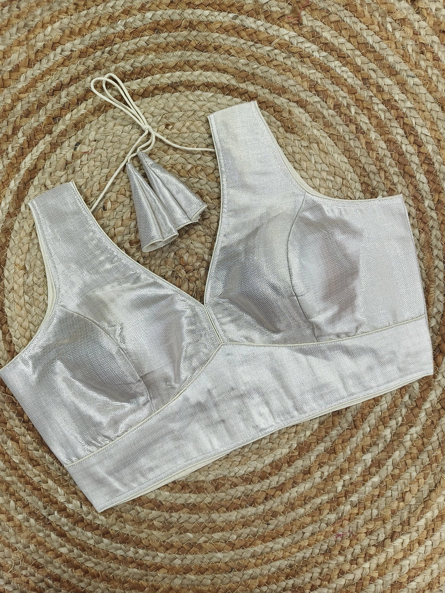 Plain Shimmer Banarasi Readymade Blouse