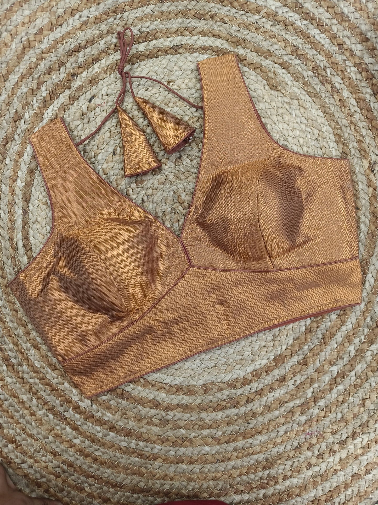 Plain Shimmer Banarasi Readymade Blouse