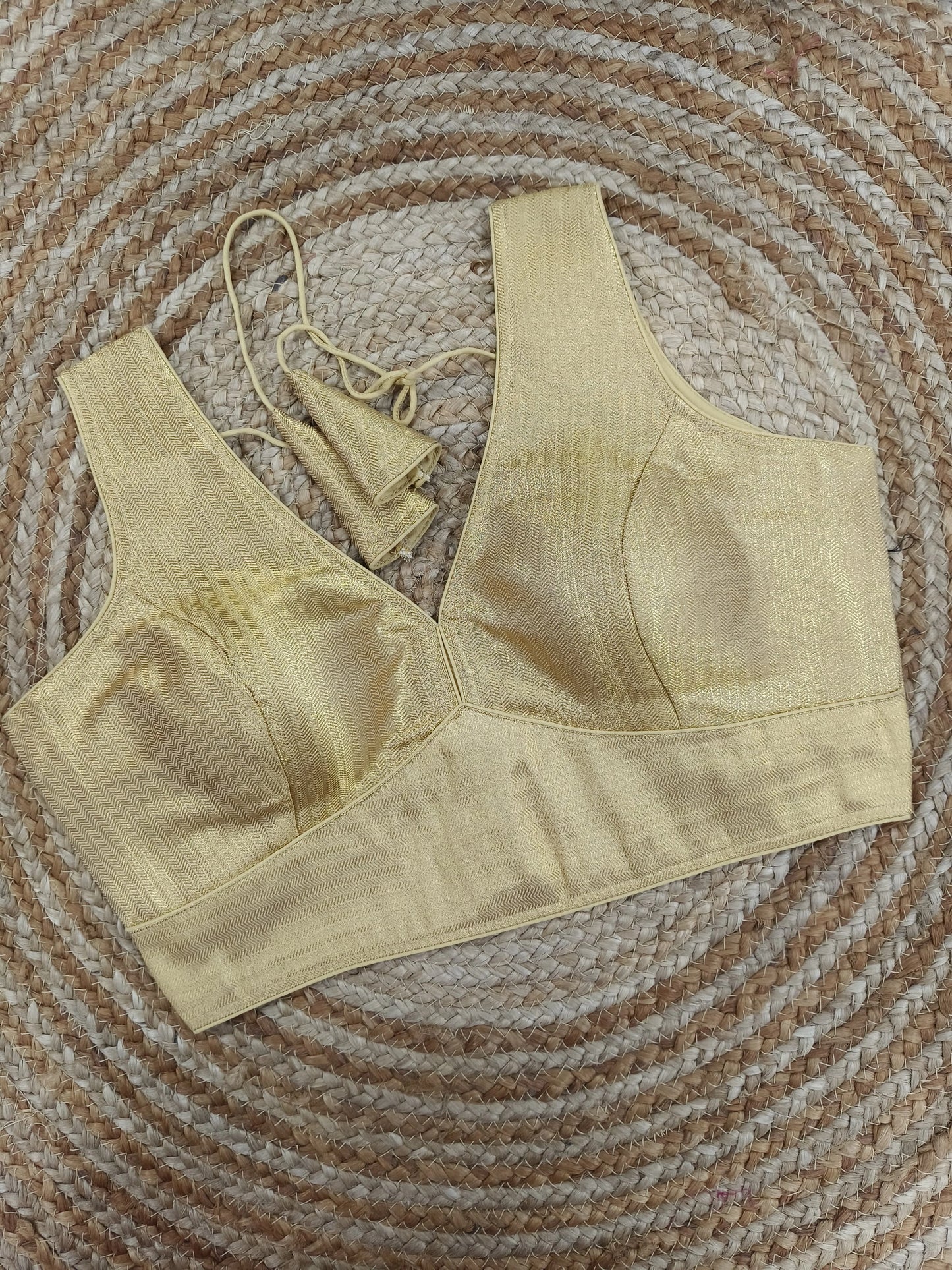 Plain Shimmer Banarasi Readymade Blouse