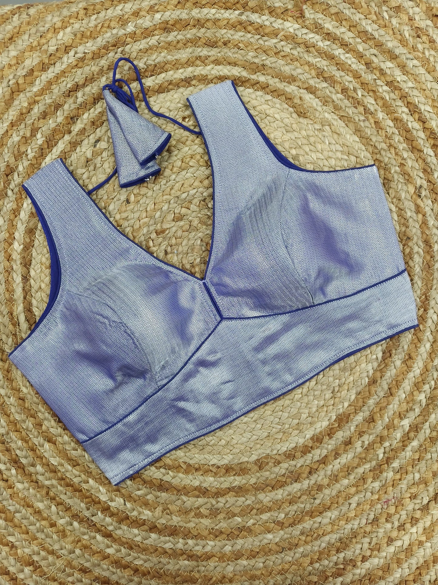 Plain Shimmer Banarasi Readymade Blouse