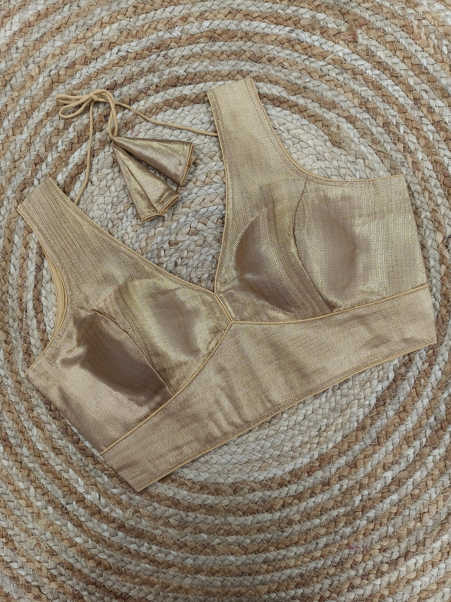 Plain Shimmer Banarasi Readymade Blouse