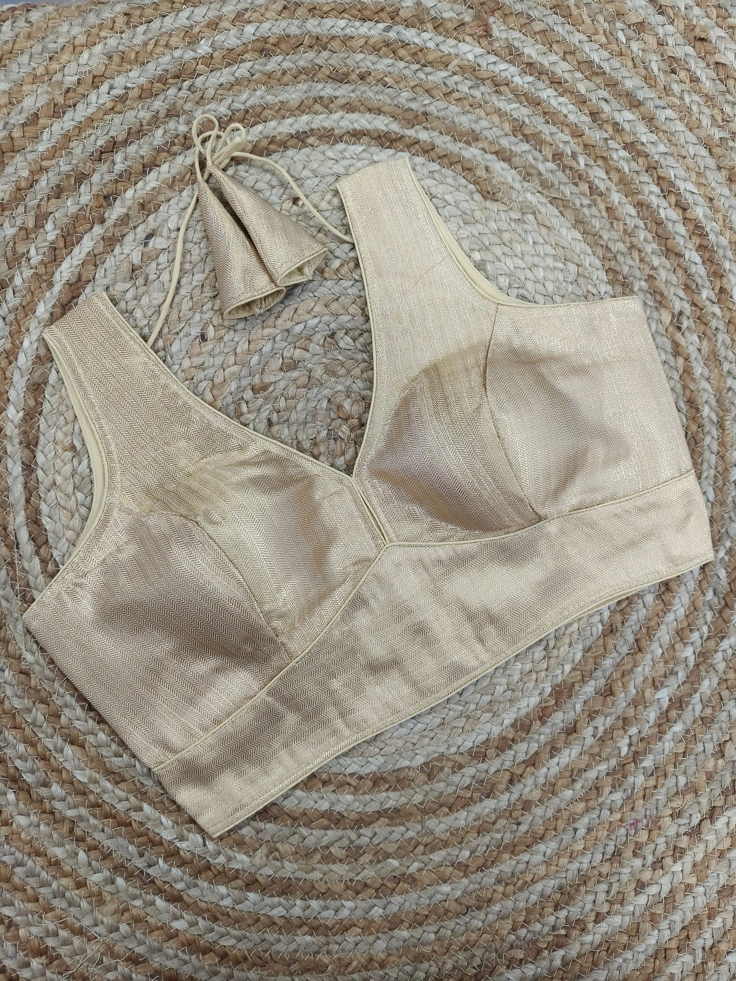 Plain Shimmer Banarasi Readymade Blouse