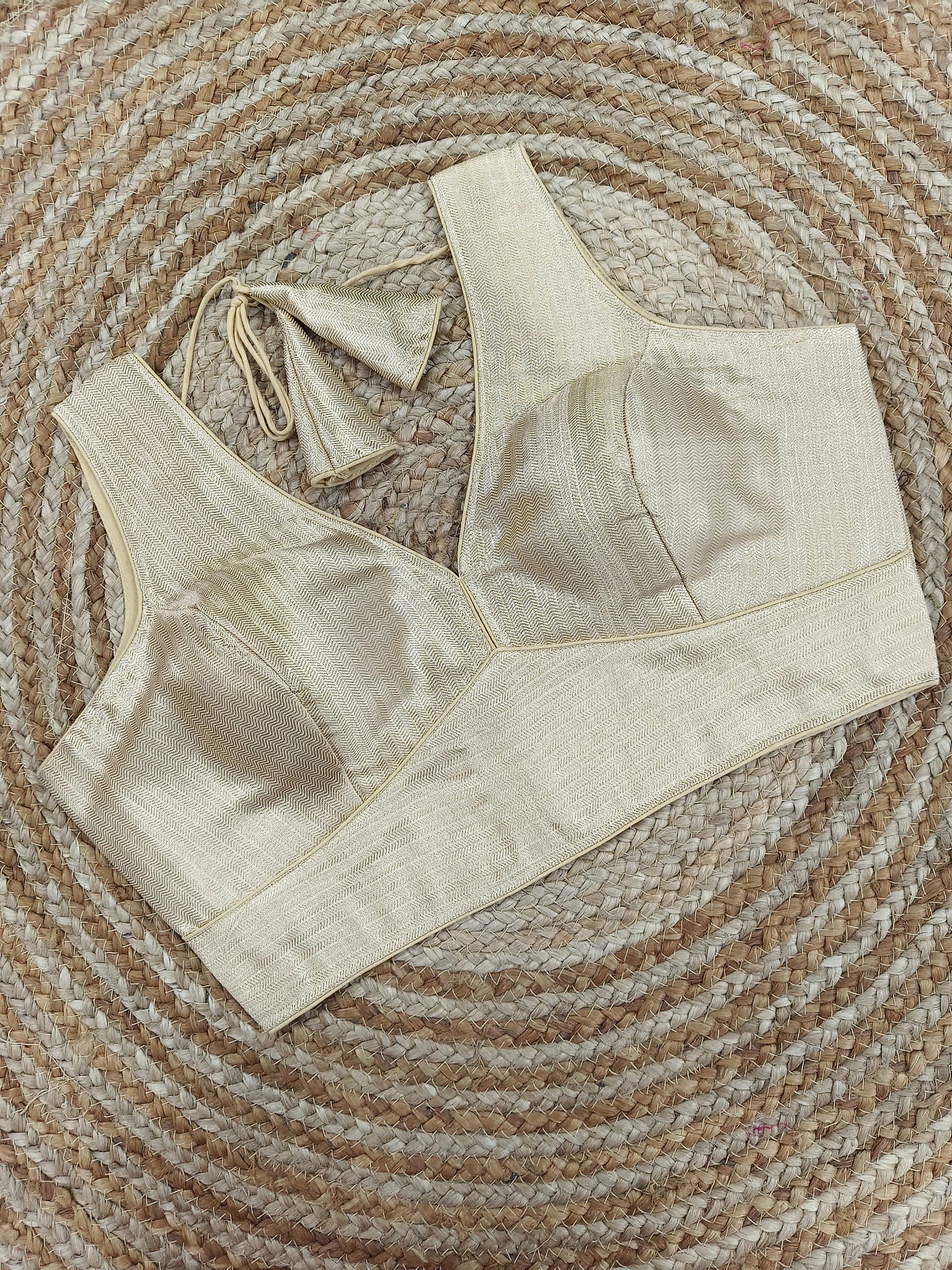 Plain Shimmer Banarasi Readymade Blouse