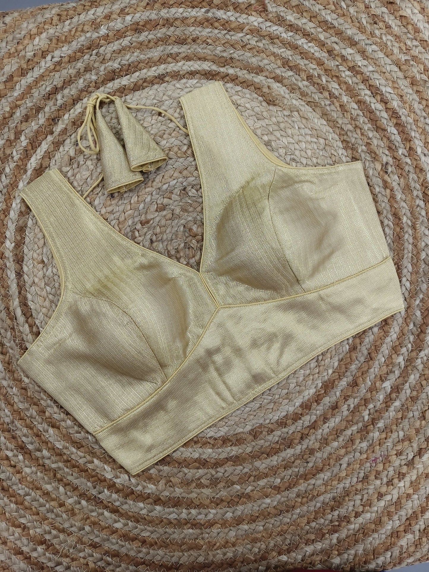 Plain Shimmer Banarasi Readymade Blouse