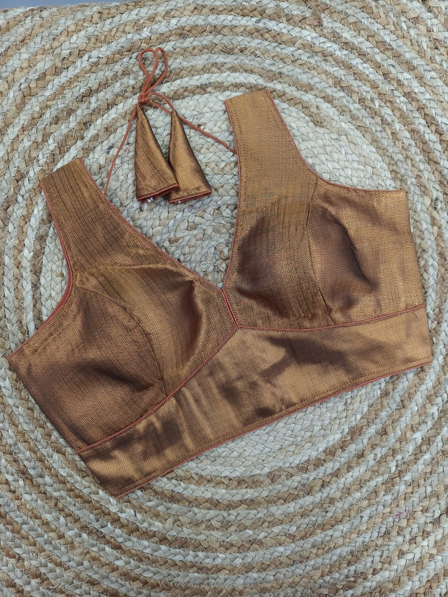 Plain Shimmer Banarasi Readymade Blouse