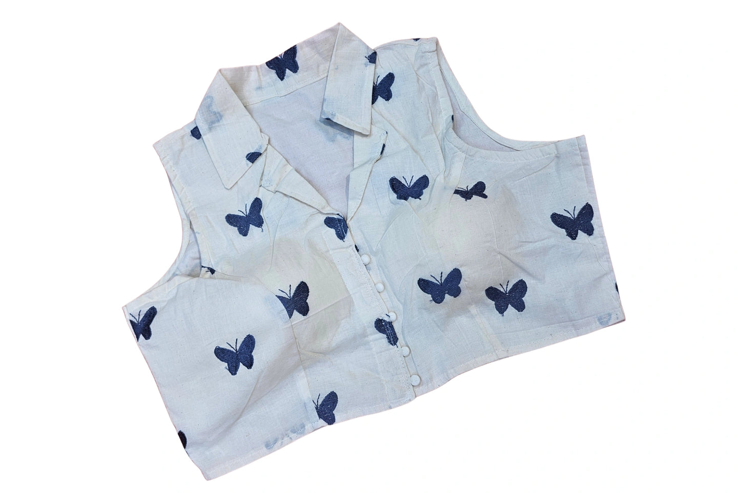 Collar Neck Office wear Readymade Blouse with beautiful embroidery work