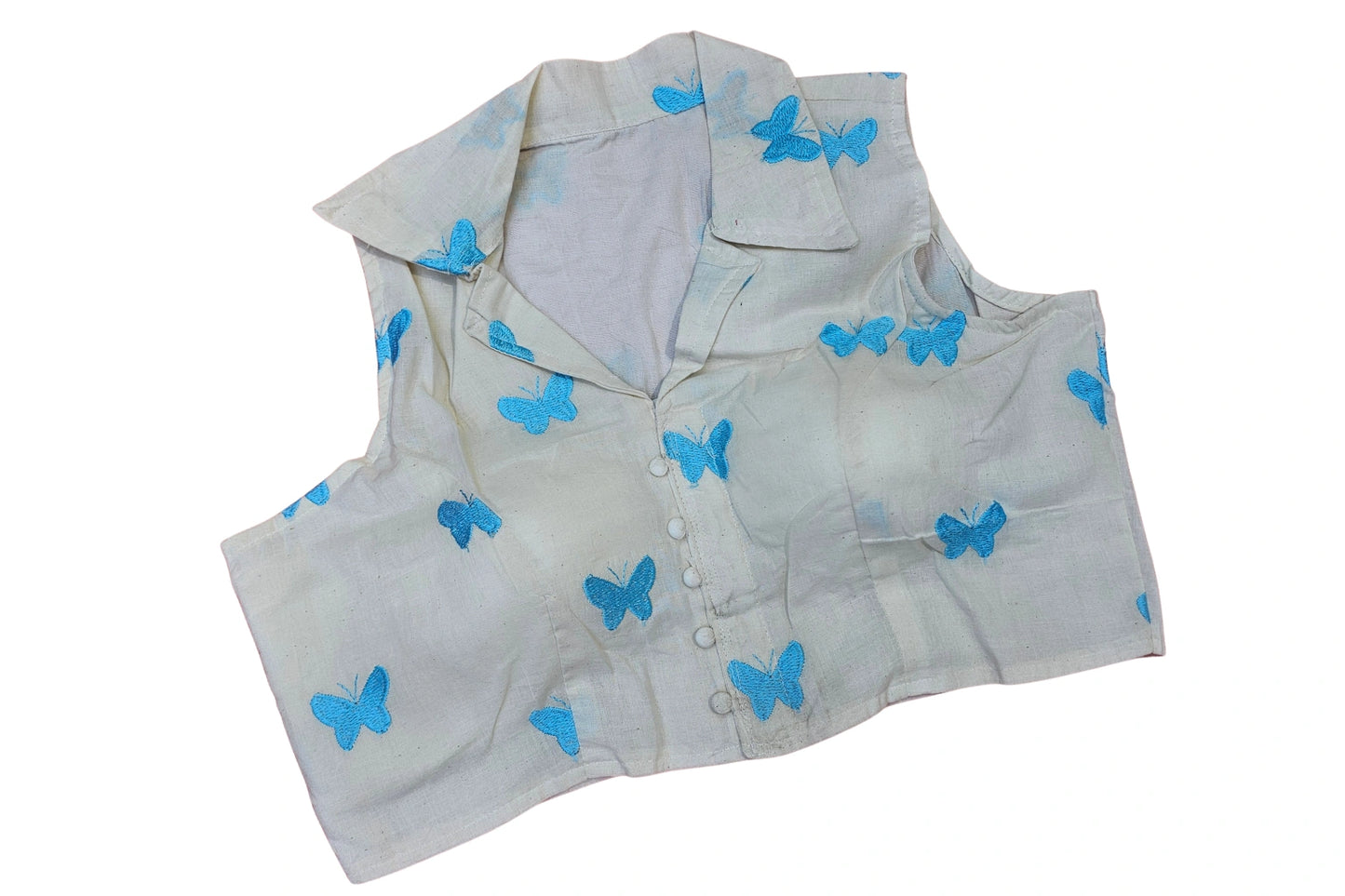 Collar Neck Office wear Readymade Blouse with beautiful embroidery work