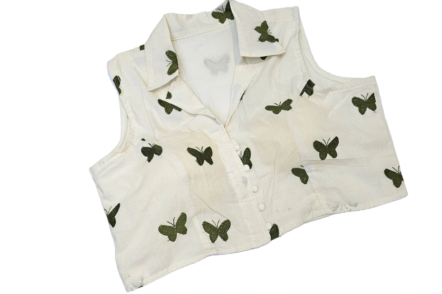 Collar Neck Office wear Readymade Blouse with beautiful embroidery work