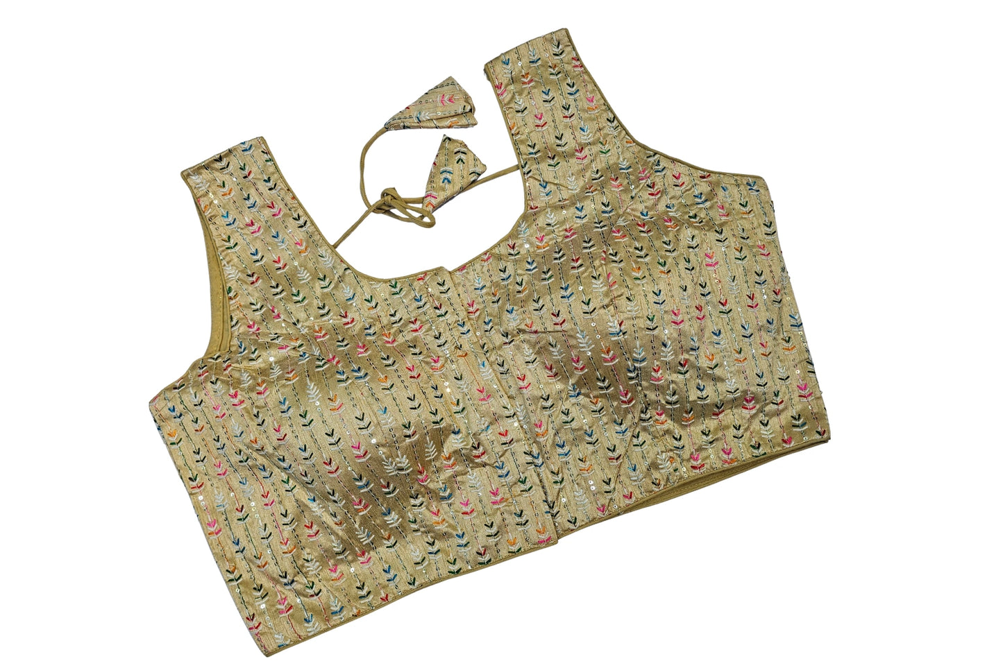 Pastel Embroidered Blouse with Multicolor Butti & Plus Size Fit