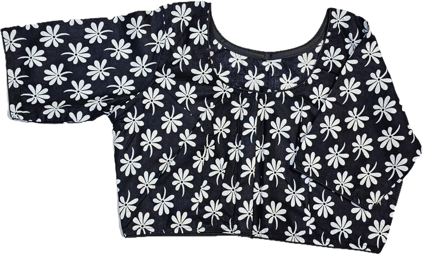 Pure Cotton Readymade Blouse with Ajrakh prints-Non Padded