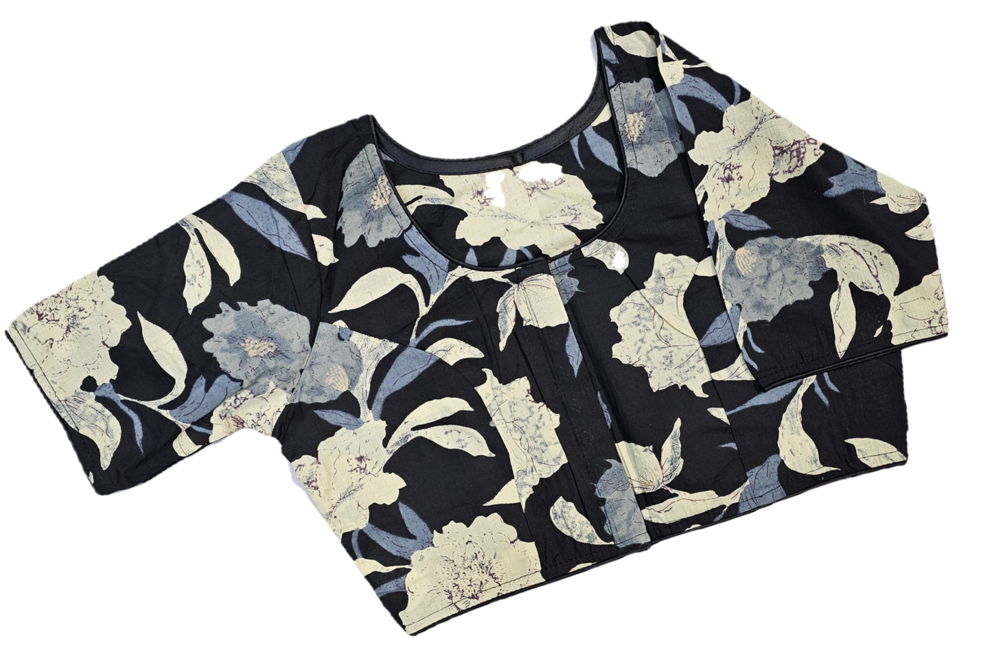 Pure Cotton Readymade Blouse with Ajrakh prints-Non Padded