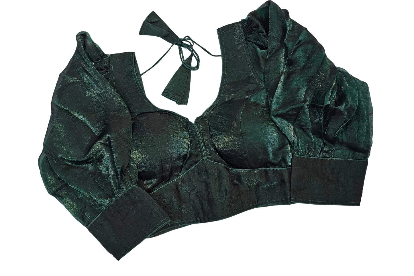 Trendy Fandy Fabric Shiny Readymade Blouse with Full Puff Sleeves